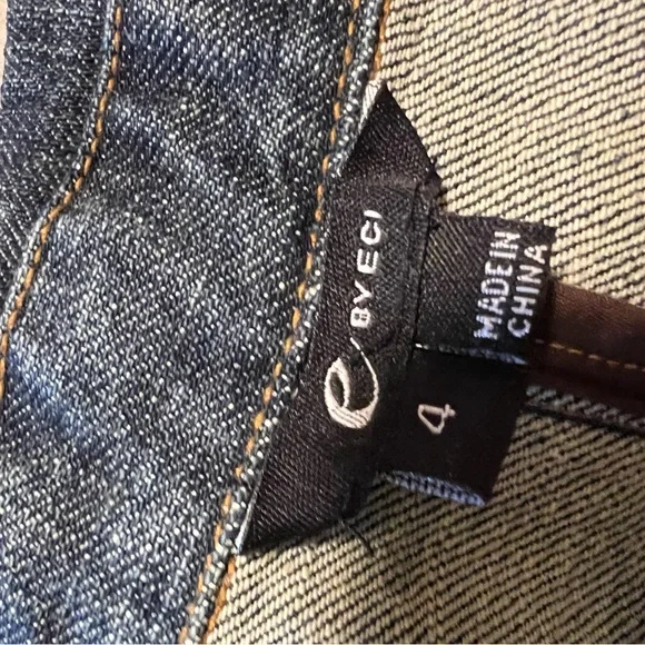 Embroidered denim jacket E by EC like new size 4 - Picture 10 of 11